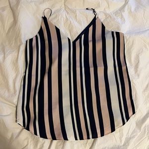 Express striped v-neck tank top